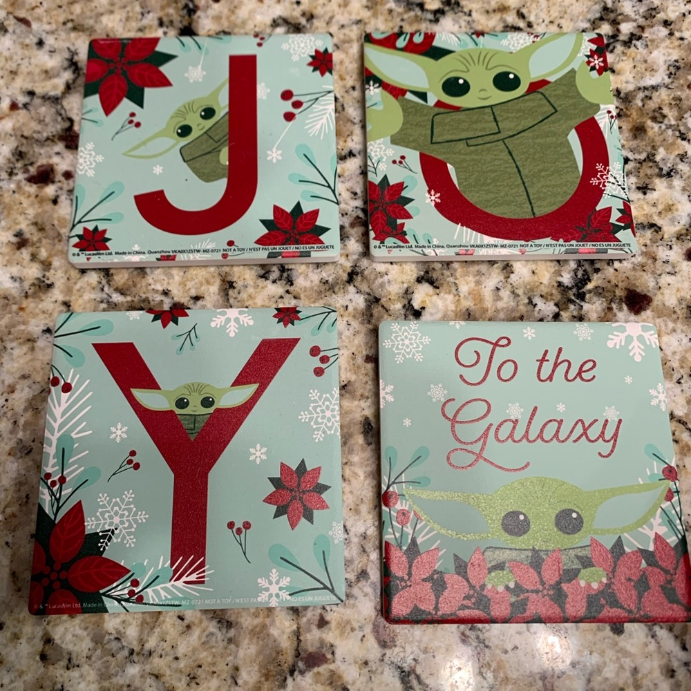 Grogu- baby yoda - christmas coasters!! Mendalorian
